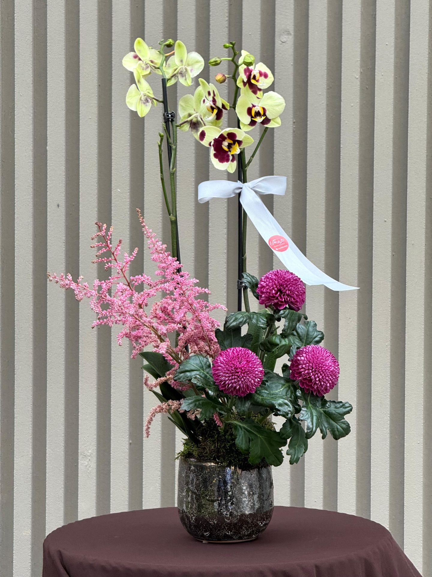 2 Dallı Sarı Benekli Orkide Aranjmanı