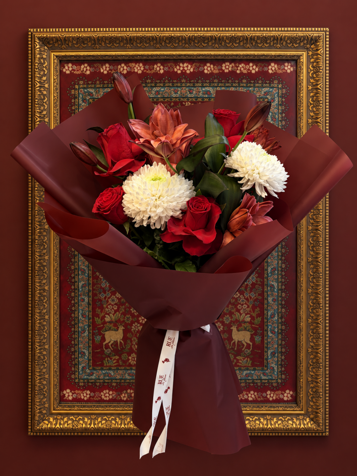 Burgundy Lilyum Buketi