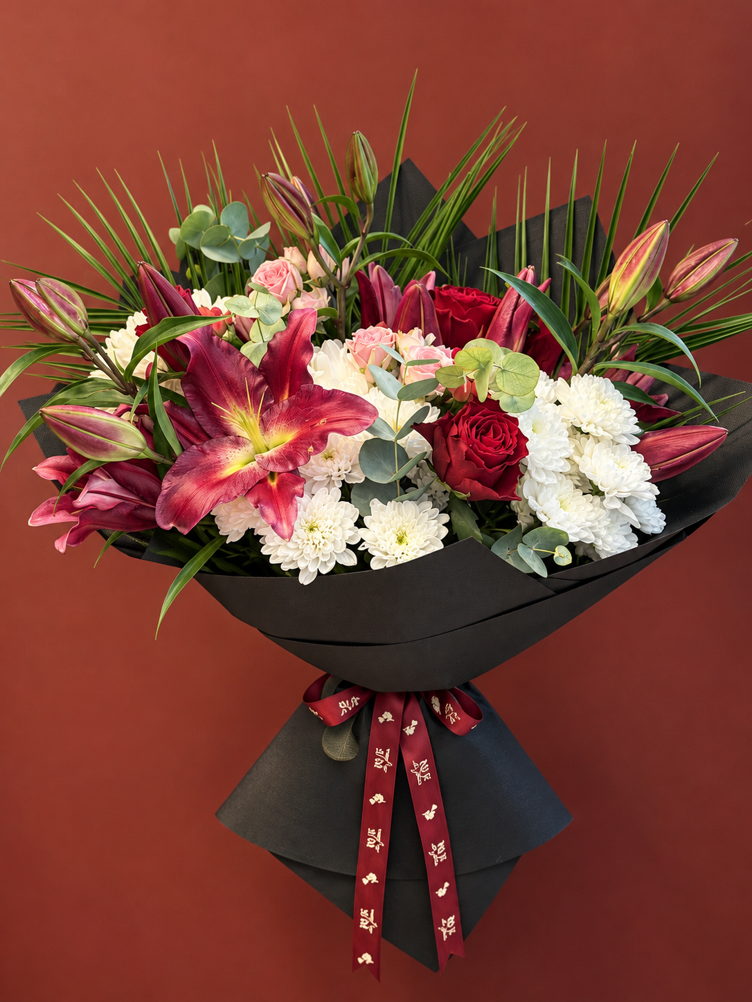 Burgundy Noir Lilyum Buketi